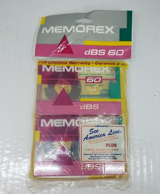 Memorex DBS General Use Audio Cassette Tape 2 Pack DBS 60 Minutes New Vintage