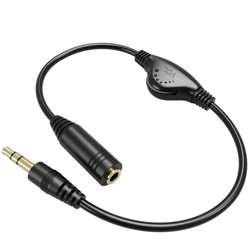 3.5mm Male to Female Stereo Audio Extension Adapter Cable with Volume Adjustm…