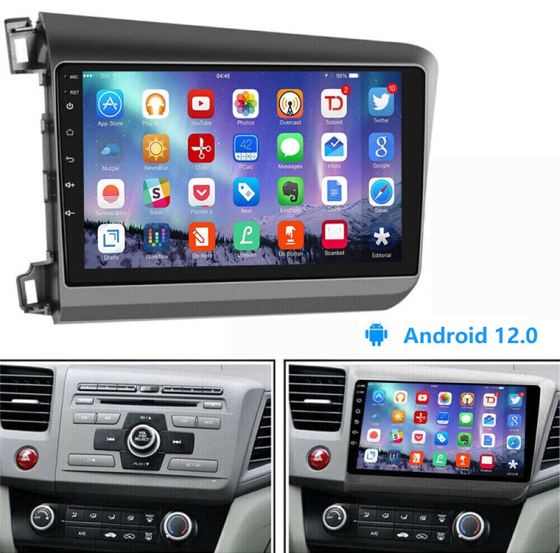 For 2012-2015 Honda Civic Android 12.0 Car Stereo Radio FM WIFI Navi GPS BT 32GB
