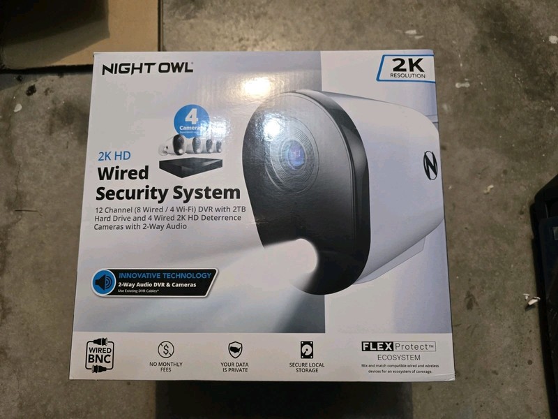 Night Owl – 12 Channel 4 Camera Wired 2K 1TB DVR Security System