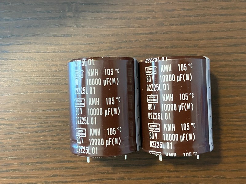 2 New 10000 uf 80v Nippon Chemi-Con Capacitors fr Pioneer QX-9900 EXACT FIT 40mm