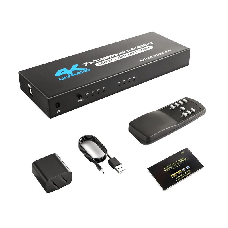 Black 7×1 HDMI Switch Power Adapter Replacement Parts For PS4/Xbox 360/Roku