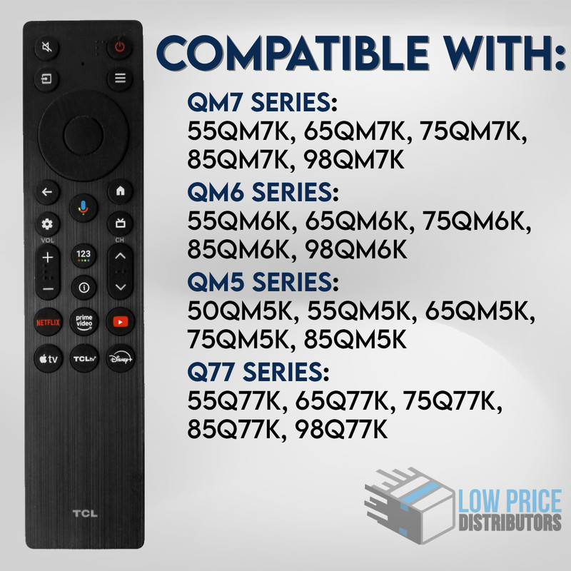 New Original TCL RC923A FMB1 Smart TV Voice Remote w/ Netflix Youtube Disney+ gallery