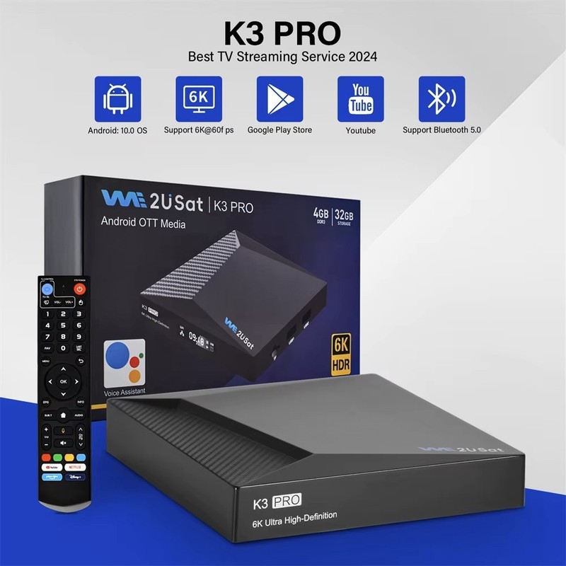 2026 Super Box S6 6K We2USat K3 PRO Android TV Box Smart WiFi Voice Remote Radio