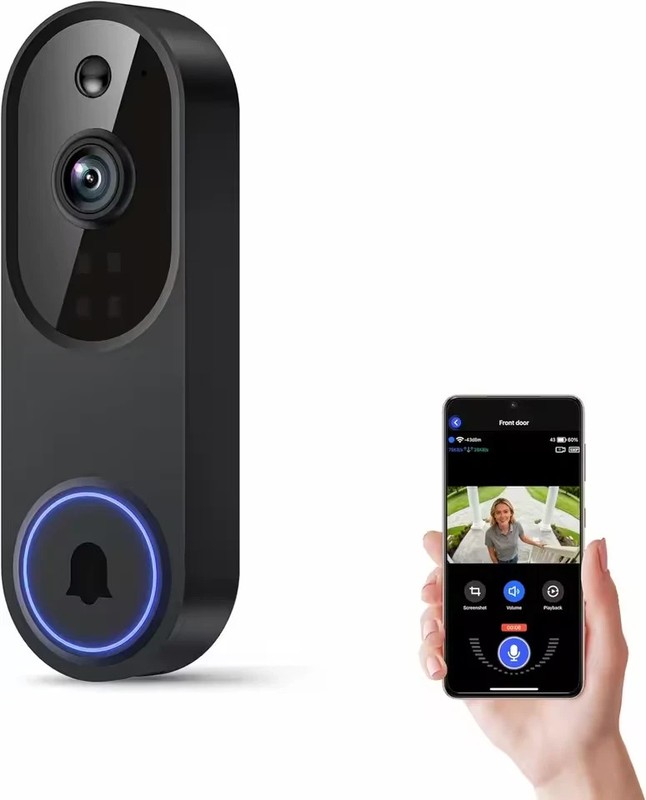 Wi-Fi Wireless Doorbell Camera with Two-Way Audio AI Motion Night Vision 2.4G
