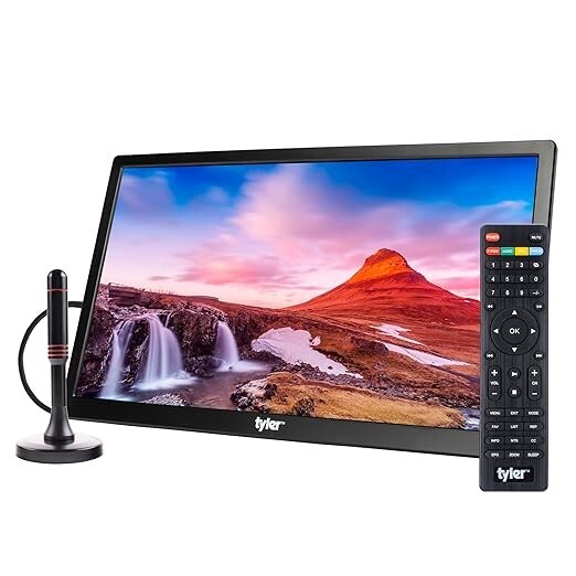 Tyler 13″ Portable TV LCD Battery Powered Wireless Capa. HD-TV, HDMI, SD, RCA AC