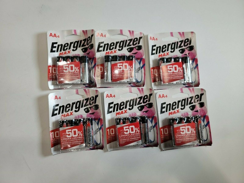 PACK OF 6 Energizer Max AA4 1.5V Alkaline Battery E91BP-4 (24 BATTERIES)