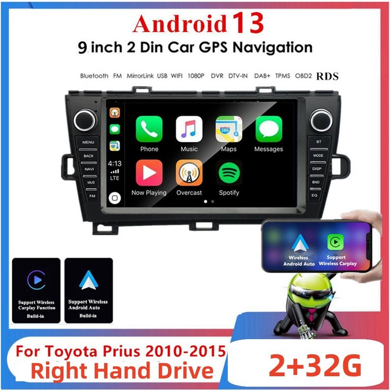 Car MP5 Player SWC Mirror Link For Toyota Prius 2010-2015 RHD For Apple Carplay gallery