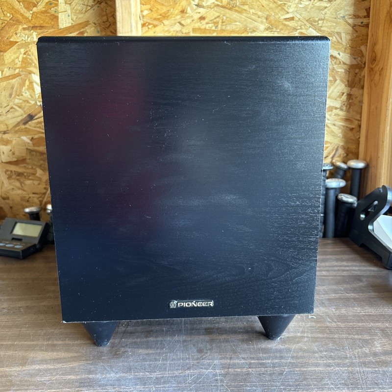 Pioneer S-W105 Powered Subwoofer 120W Black Wood Made in USA Line/Speaker In Out