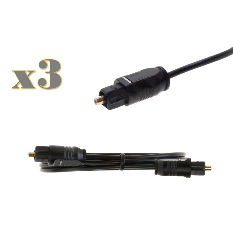 3-Pack – 1.5FT Toslink Digital Optical Audio Cable SPDIF Fiber Optic Sound Cord