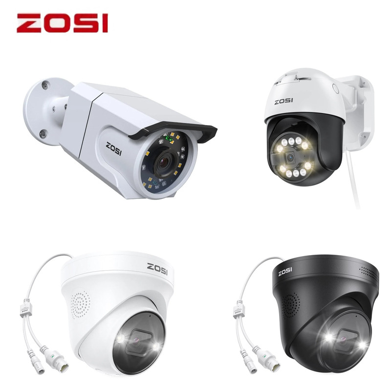 ZOSI C296 4K 8MP PoE IP Pan/Tilt Add-on Security Outdoor Camera SD Card Storage