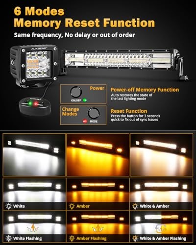 6 Modes Amber White Series, 30 Inch 180W LED Light Bar Dual Color Flash 30" gallery