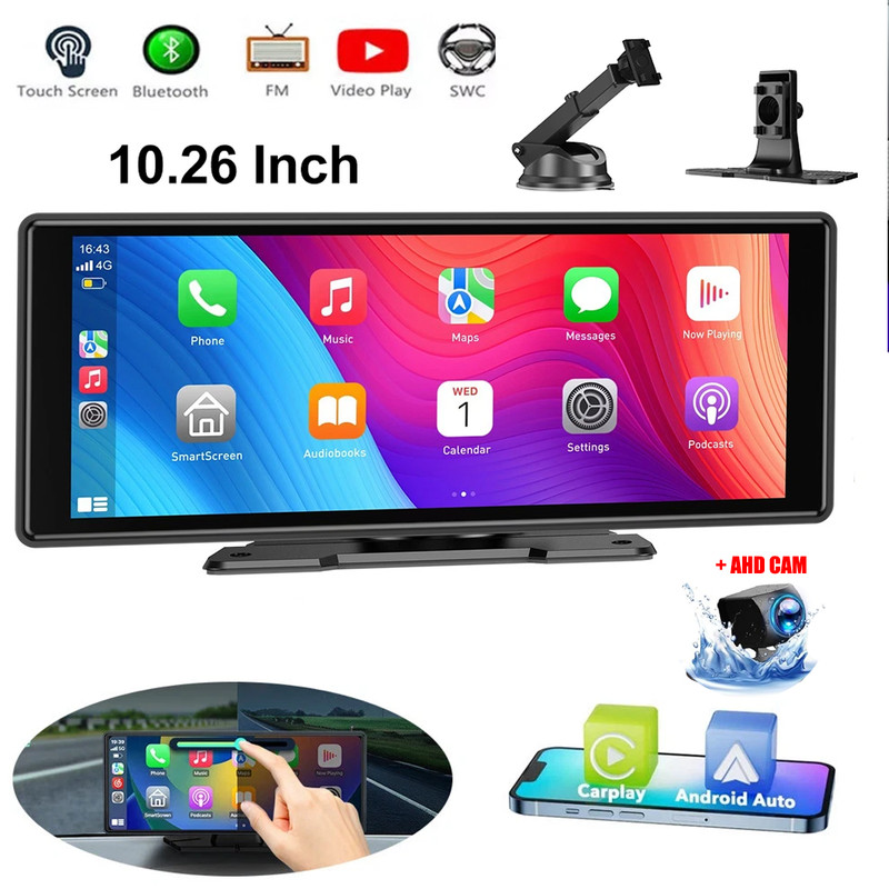 10.26 Inch IPS Touch Screen Car Portable Apple CarPlay Tablet Android Auto Radio