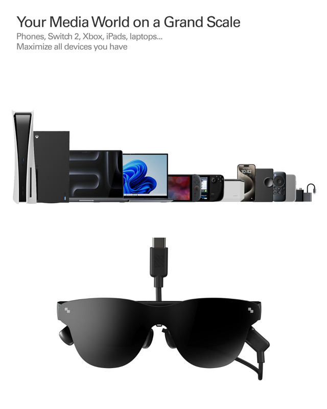 RayNeo Air 4 Pro AR Glasses, HDR10 Display, Vision 4000 Chip 201" Audio by B&O gallery