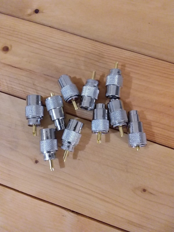 10X PL-259 Male Solder Type Connector with reducer.