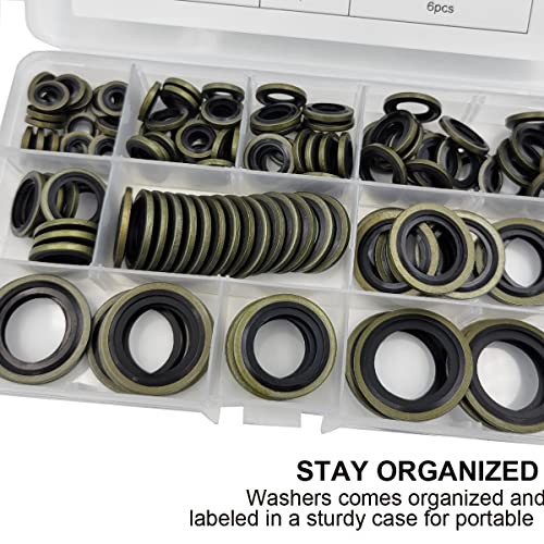 130Pcs Self-Centered Bonded Seal Oil Washers Gasket Assortment Kit for M6-M24 gallery