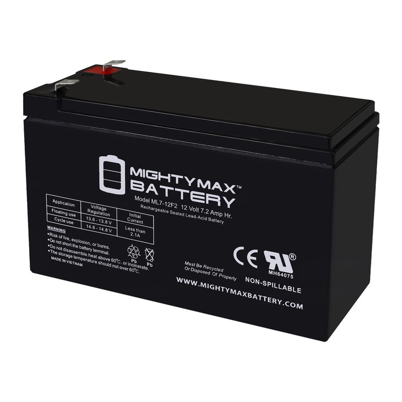 Mighty Max 12V 7Ah F2 Replacement Battery Compatible with CyberPower RB1270B
