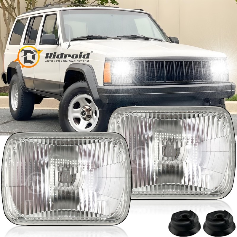 For Jeep Cherokee XJ 1984-2001 Wrangler YJ 1986-1995 5×7″ 7×6″inch LED Headlight
