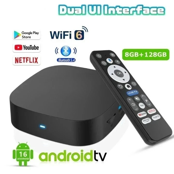 8K 4K Smart TV Box Android Quad Core 8GB RAM 128GB WiFi Media Player