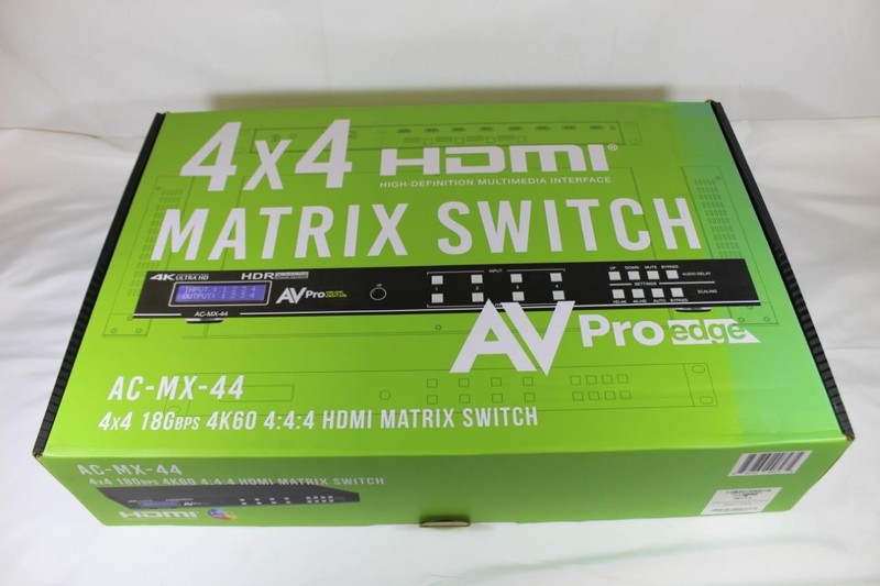 AVPro Edge AC-MX-44 18Gbps True 4K60 4:4:4, 4×4 Matrix with four HDMI Inputs