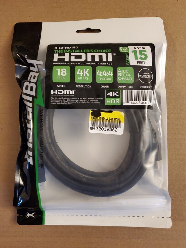 Metra HDMI Cord Install Bay In Wall ACR High Speed 4K HDR 15 ft Cable 18 GBPS gallery