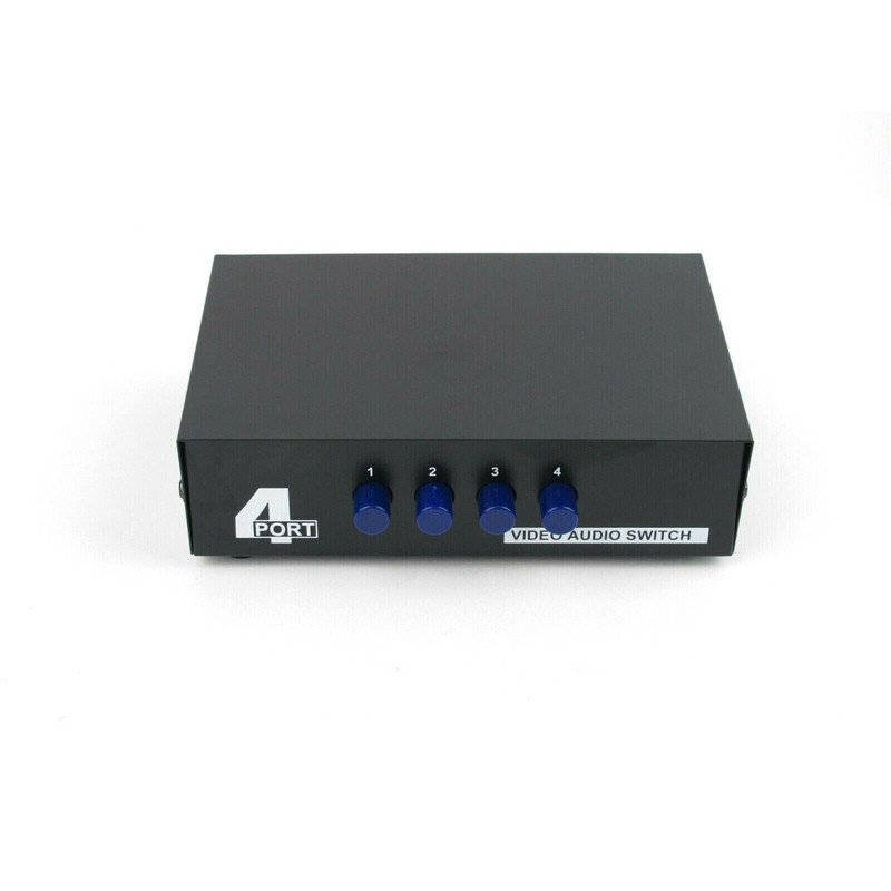 3 RCA Composite Video Audio MT-431AV 4-Port AV Selector Switcher Splitter BoxEX