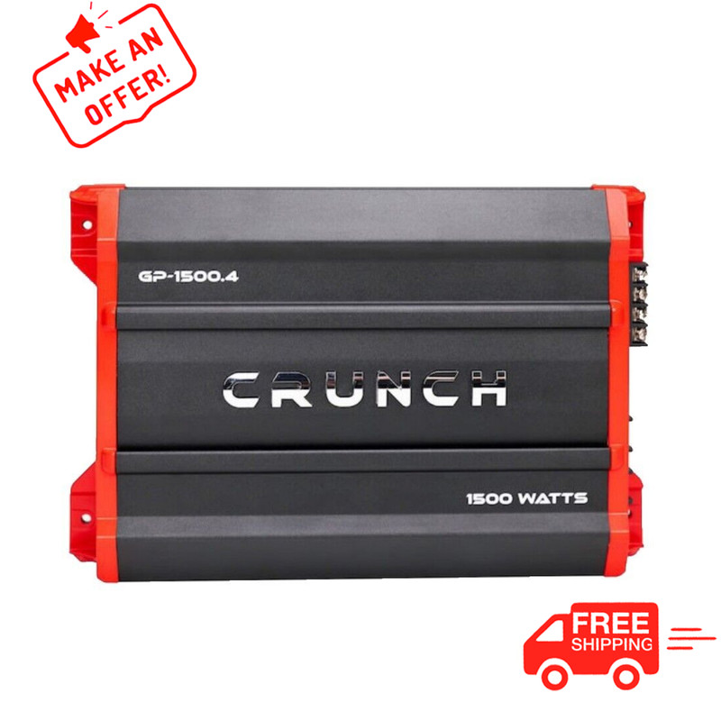 Crunch GP15004 Amplifier 4 Channel CLASS-A/B 1500 Watts 2 OHM Stable