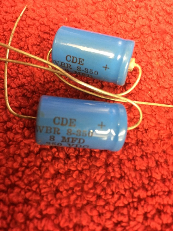 WBR8-350 CORNELL DUBILIER 8 MFD 350V AXIAL CAPACITOR 1 PC ONLY
