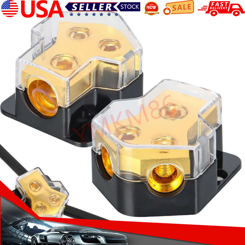 Car Audio Splitter Amp Power 0/2/4 Gauge In 4/6/8 Gauge Out Distribution Block