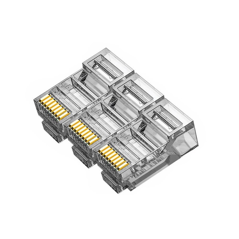 50 PCS Cat6 RJ45 Color Connectors Crystal Unshielded Network Plug End Set