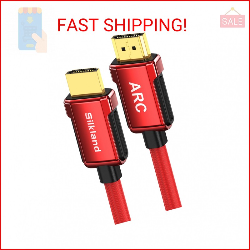 Silkland 4K HDMI ARC Cable for Soundbar, 4K 60Hz HDMI 2.0 Cable 6.6ft, (18Gbps,