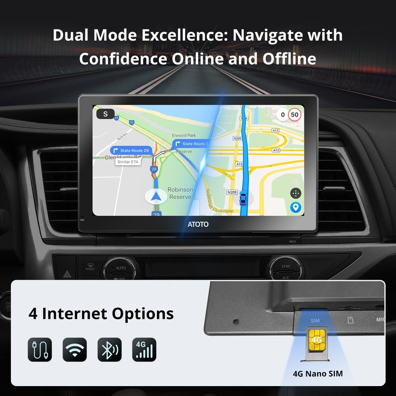 ATOTO 9in AI Android Portable Car Stereo 4G Dual Camera 2s Start Remote Control gallery