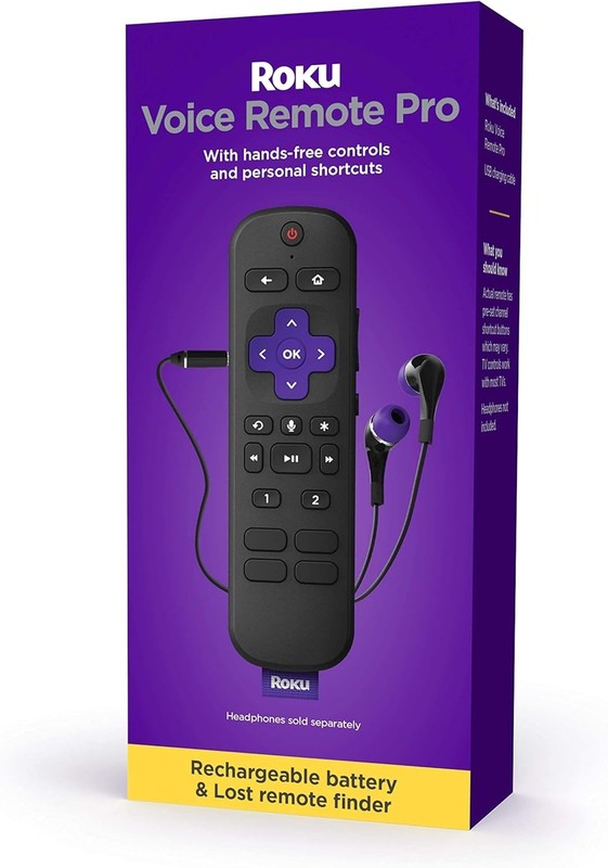 Roku Voice Remote Pro | Rechargeable voice remote with TV controls, lost remote