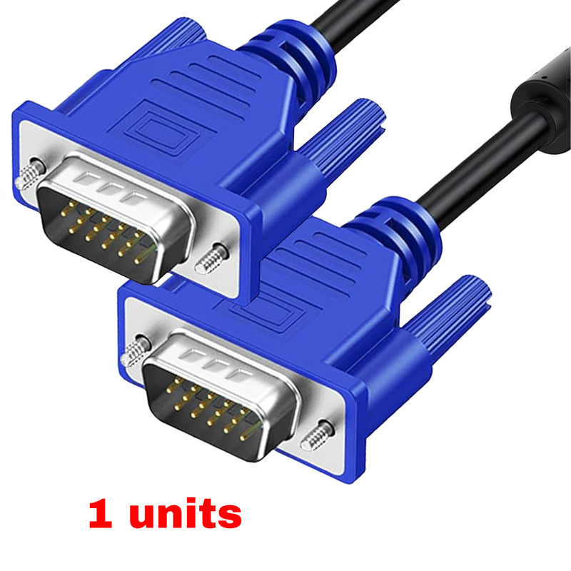 Lot of 1-100 VGA Monitor 15 Pin M/M Male To Male Cable Cord For PC TV Laptop