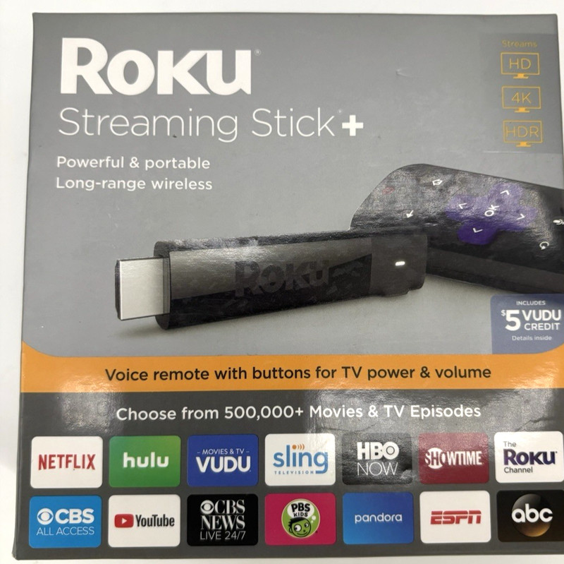 Roku Streaming Stick+ (8th Generation) 3810RW VUDU Edition - Black