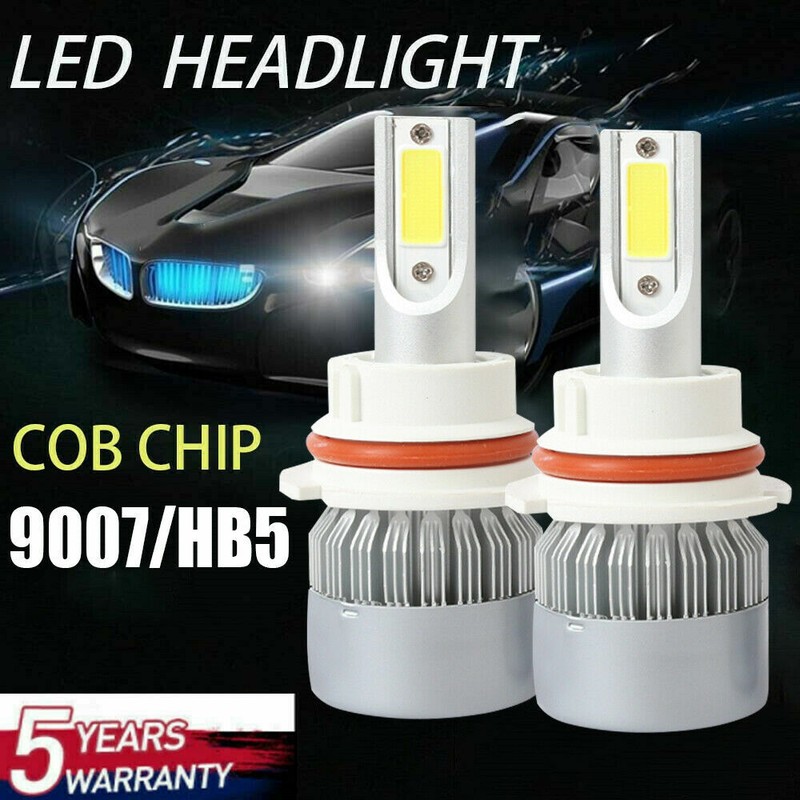 9007 HB5 Hi/Lo Beam Bulb White 6000K High Power 20000LM LED Headlight Kit