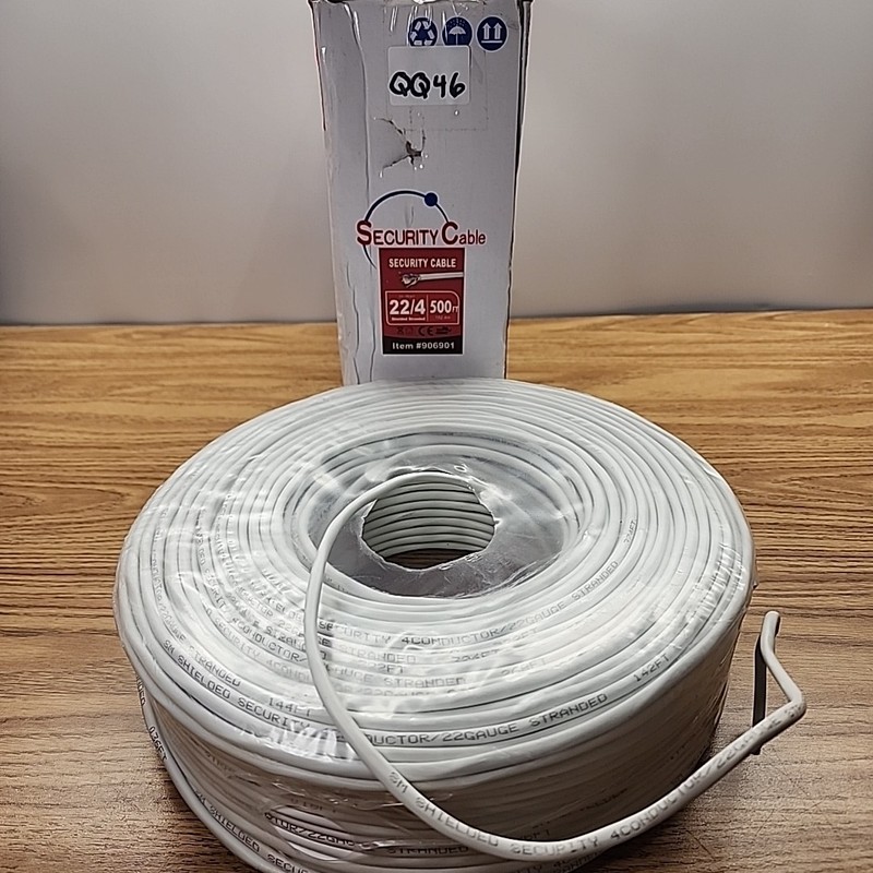 500ft Alarm Security Wire Cable 22/4 Gauge Stranded Conductor FTP Shielded CCA