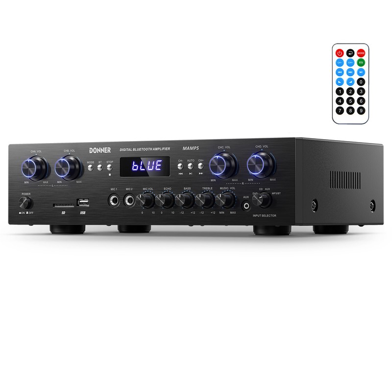Donner MAMP5 Bluetooth Audio Power Amplifier Receiver 440W 4 Channel HiFi Amp
