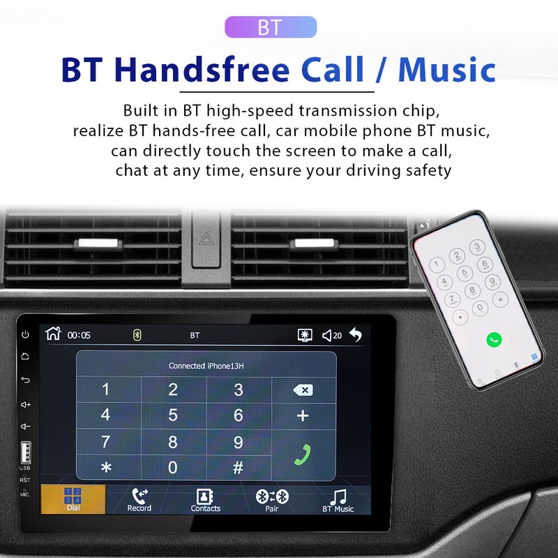 9" Single 1Din Car Stereo Radio for Apple/Android CarPlay Touch Screen Bluetooth gallery