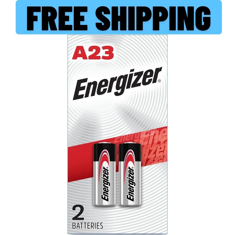 Energizer A23 Battery 12Volt 23AE 21/23 GP23 23A 23GA MN21 2 Pack Sealed NEW A23