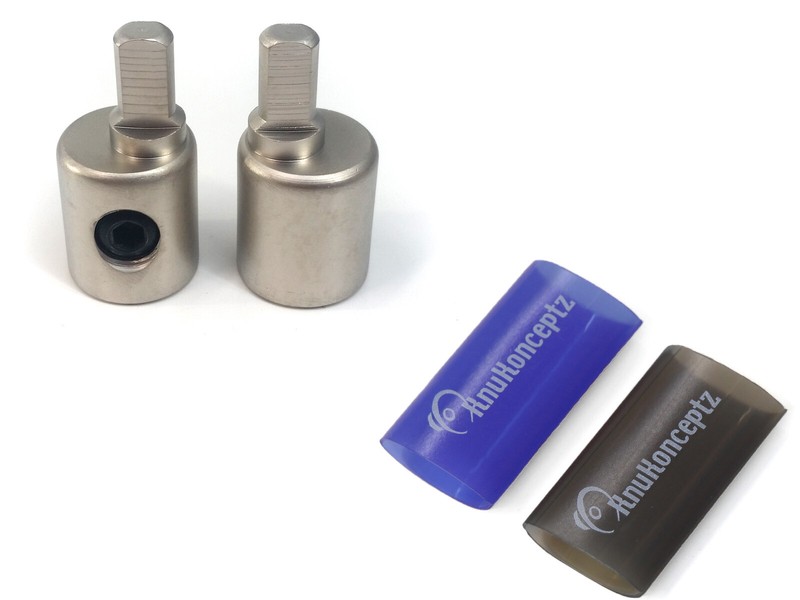 KnuKonceptz Set Screw Amp Input Reducer 0 to 4 Gauge Wire Pair w Heat Shrink