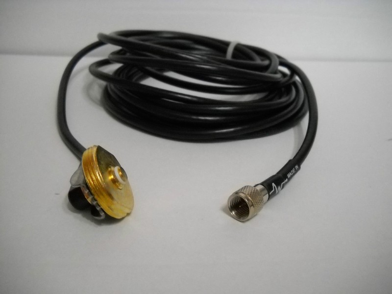 NMO MOUNT 3/8″ – 3/4″ HOLE WITH 15.5ft RG58 CABLE MINI UHF CONNECTOR MADE IN USA