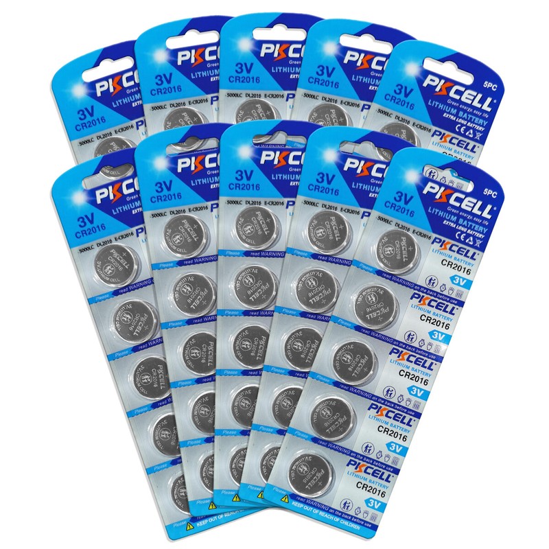 50 x PKCELL CR 2016 CR2016 CR-2016 LITHIUM COIN CELL Button Battery US