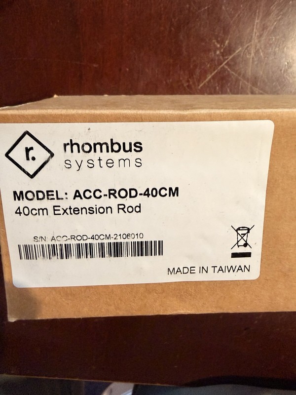 RHOMBUS MODEL NUMBER ACC-ROD-40CM. New In The Box. White.￼