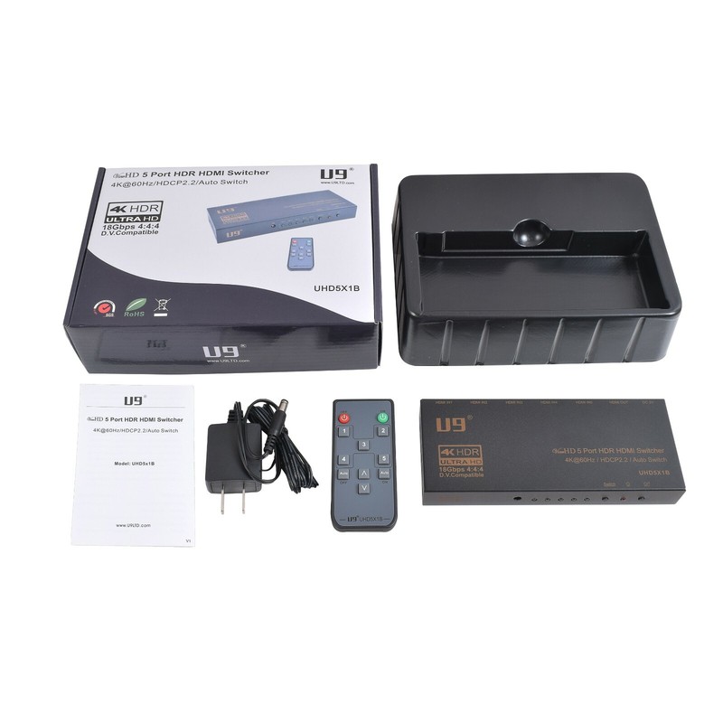 U9 ViewHD 4K60Hz 5 Port HDMI v2.0 4K 5x1 Switch 18Gbps HDR Dolby Vision UHD5X1B gallery