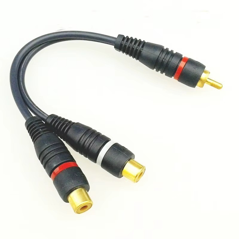RCA 1 Female to 2 Male RCA 1 Male to 2 Female Audio Y-Converter Splitter Adapter