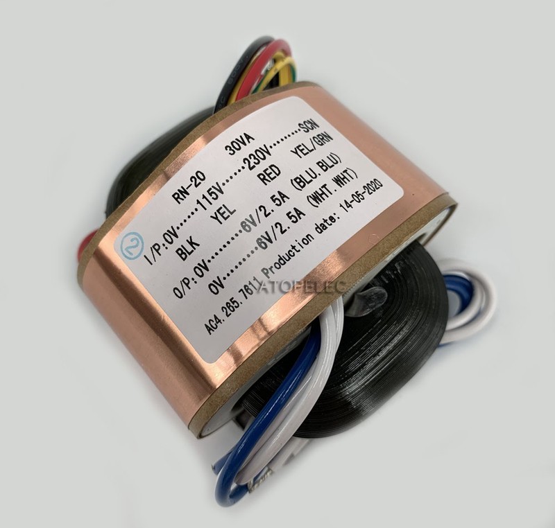 115V/230V 30W R-Core Shielded Transformer for Audio Amplifier DAC – Selectable