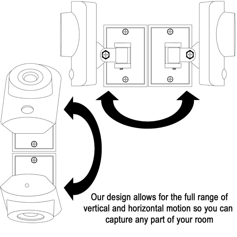 Adjustable Wall Mount for SimpliSafe Indoor Camera - DTLgear | MADE IN USA gallery