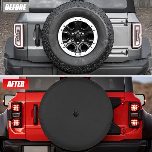 35 Inches Spare Tire Covers for 2021-2025 Ford Bronco Badlands, 35 Inch – Plain gallery