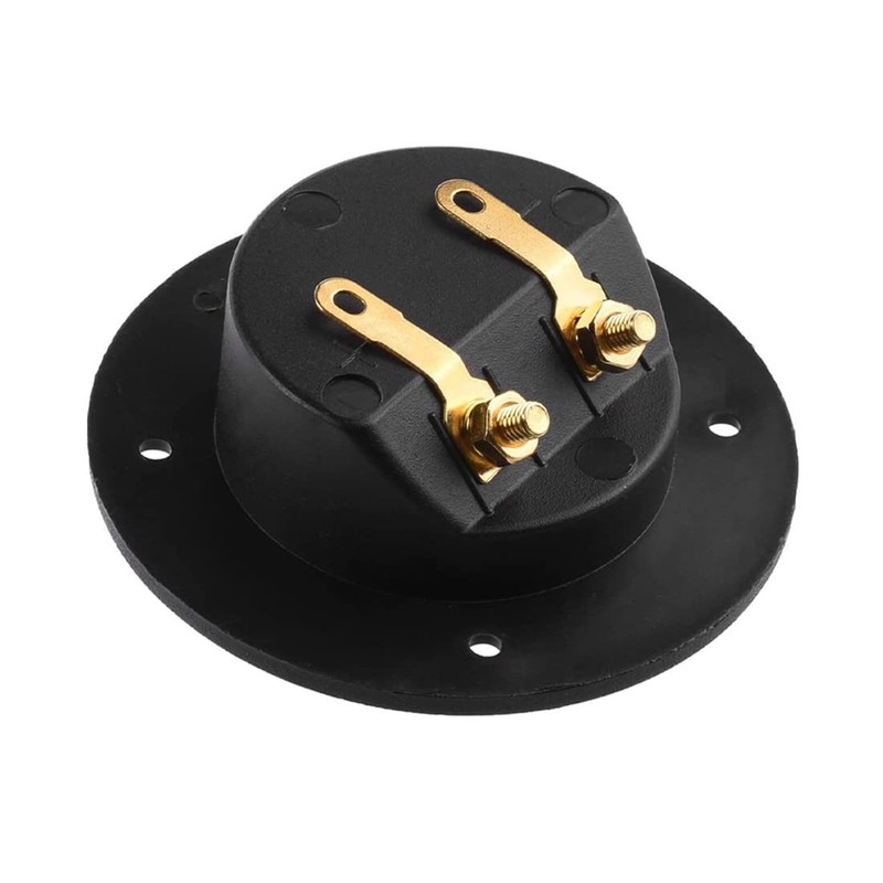 Pair of 3-Inch Gold-Plated Spring Loaded Jack Connectors - Black, Waterproof,... gallery